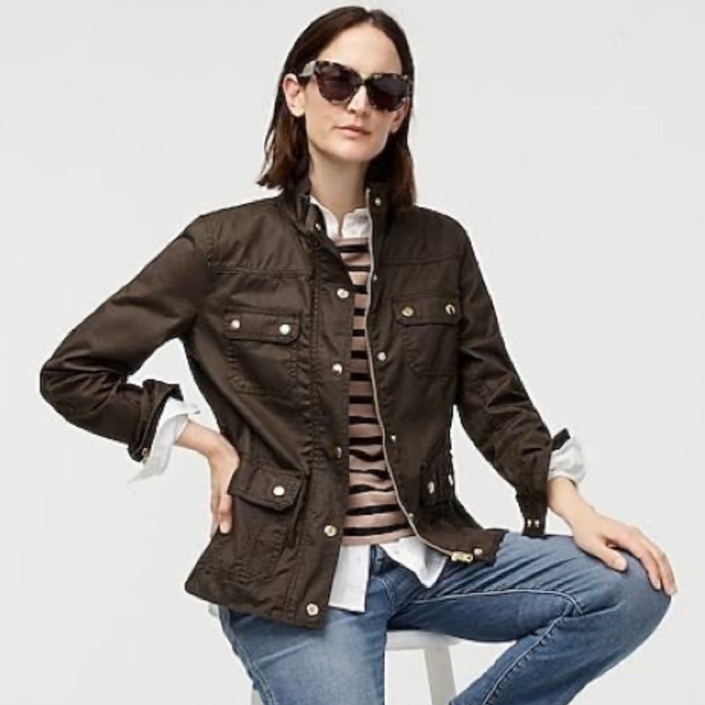 Like New J Crew Field Jacket Dark Green Size Small